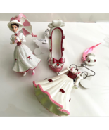 Disney Parks Mary Poppins Figurine Shoe Dress Ornament Set of 3 NEW RETIRED - £235.99 GBP