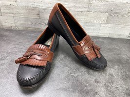 Johnston &amp; Murphy Loafers Men 9.5 M Hayes Shoes Brown Black Leather Tassel - $655.16 MXN
