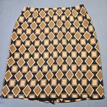 Ann Taylor Black Brown 100% Silk Mini Skirt Pencil Straight Women&#39;s Size... - £8.81 GBP