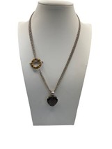 David Sigal Sterling Silver Heart Smokey Quartz Pendant 18&quot; 3 Strand Necklace - £42.87 GBP