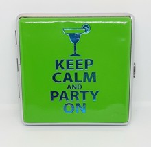 Ninc Green Party On Double Sided PU Leather King Size Cigarette Case - $9.89