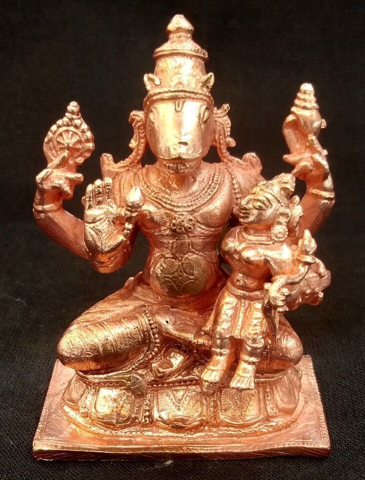 Lakshmi Hayagriva Idol In Pure  Solid Copper - $94.05