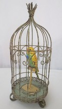 Vtg Motion activated Chirpping Singing Parakeet Bird In Cage works - £79.92 GBP