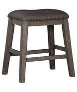 Caitbrook Gray Upholstered Stool (Set of 2) - Backless, Padded - $89.99