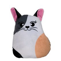 Calico Kitty Cat Plush Black Orange White Pillow 10.75&quot; - £16.61 GBP