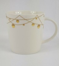 Starbucks Christmas Holiday 2012 White Gold String Ornaments Coffee Mug  - £5.43 GBP