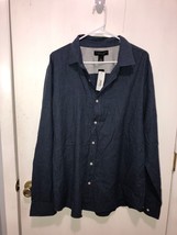 NWT The Mens Store Bloomingdales Mens XL Long Sleeve Blue Soft Shirt Retails $98 - £14.23 GBP