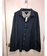 NWT The Mens Store Bloomingdales Mens XL Long Sleeve Blue Soft Shirt Ret... - £14.01 GBP