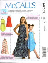 McCall&#39;s M7589 Girls XS to S Learn to Sew Pillowcase Dresses Sewing Pattern - £9.68 GBP