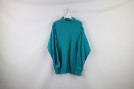 Vintage 90s Columbia Mens XL Faded Spell Out Long Sleeve Turtleneck Shirt Teal - £30.89 GBP