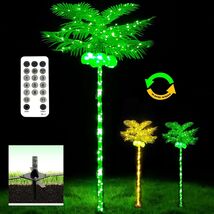 7 Ft Lighted Palm Tree Timer LED Lights Indoor Outdoor Garden Patio Porc... - $1,170.83 MXN