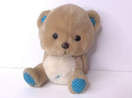 Applause Wallace Berrie Toby Teddy Bear Beige Blue Polka Dot Plush Stuffed Toy - £32.69 GBP