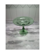 Fostoria Royal Green Uranium Bowl, Etched Floral Swirl Stem, Footed Comp... - $952.98 MXN