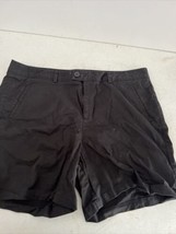 Dockers Women&#39;s Shorts Favorite Fit Black Flat Front Cotton Blend Size 14 - £9.49 GBP