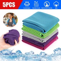 5Pcs Cooling Towel Ice Towel Neck Wrap For Sports Running Jogging Gym Chilly Pad - £13.62 GBP