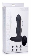 THUNDER PLUGS VIBRATING &amp; THRUSTING RECHARGEABLE BUTT PLUG WITH REMOTE C... - £61.68 GBP