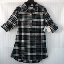 Authentic Jachs Women&#39;s Plaid Shirt Top size 14/16 Navy White Green New $69 - £29.52 GBP