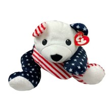 Ty Patriotic Pillow Pals Sparkler 1999 Red White Blue Bear 15 inch - £12.43 GBP
