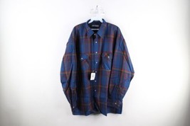 Deadstock Vtg 90s Streetwear Mens XL Knit Collared Button Shirt Rainbow Plaid - £50.22 GBP