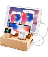 6in1 Multi Device Bamboo Charging Station, USB Charger Stand for Phones,... - £39.04 GBP