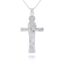 925 Sterling Silver Saint Jude Cross Pendant Necklace - £19.02 GBP+