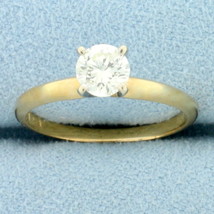 2/3ct Diamond Solitaire Engagement Ring in 14K Yellow and White Gold - £947.23 GBP