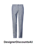 120% Lino Pure Linen Men&#39;s Italy Blue Casual Pants Trouser Sz US 38 EU 54 - £190.48 GBP
