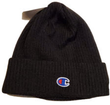 Champion Mens Logo Cuffed Ribbed Beanie Black OS NWT 1792 - €12,14 EUR