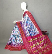 Elegant Ikat Silk Saree | Handloom Party Wear Sari for Weddings &amp; Special Occas - $418.74