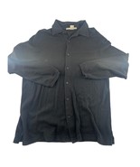 Perry Ellis Shirt Mens Large Black Button Up Casual Long Sleeve Workwear... - $11.76 CAD