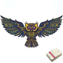 AnyGame Wooden Jigsaw Blue Owl Puzzle 3D Games Gifts Home Decor - £18.72 GBP+