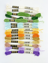 DMC Embroidery Thread Lot of 15 Mouline Special Blue White Green Purple Yellow - £15.27 GBP