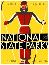 5835.State parks Poster.Ski Skiing Skate Interior design.Winter games Decor Art - £12.51 GBP+