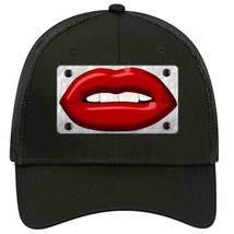 Red Lips Novelty Black Mesh License Plate Hat - £23.24 GBP