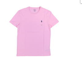 Polo Ralph Lauren Men&#39;s Pink Solid Crew-Neck Short Sleeve T-Shirt XXL - £26.34 GBP