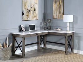 ACME Talmar Writing Desk w/Lift Top in Marble Top &amp; Weathered Gray Finish - £511.42 GBP