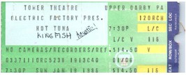 Kingfish Hot Tuna Ticket Stub January 19 1986 Upper Darby Pennsylvania - £19.46 GBP