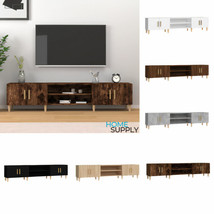 Modern Wooden Wide Low Rectangular TV Tele Cabinet Stand Rack Unit With Storage  - £97.99 GBP+