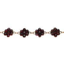 Genuine Natural Bohemian Garnet Bracelet with Links of Rosettes 8&quot; (#J7406) - $720.11 CAD