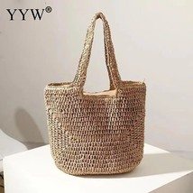 Summer Bags Handbags s Vintage Handmade Woven  Bag Raffia Rattan bags Bohemian S - £141.75 GBP