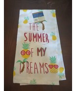 Flour Sack Towel 100% Cotton &quot;The Summer Of My Dreams&quot; 15 In X 25 In - $17.49 CAD