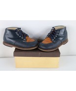 Vtg 70s 80s Toddler Child Size 7 C Distressed Leather Chukkas Boots Navy... - $920.70 MXN