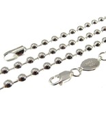 5MM Solid Genuine 925 Sterling Silver Italian Round Ball Bead Pelline Chain - £43.51 GBP+