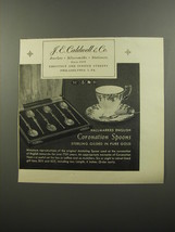1953 J.E. Caldwwell &amp; Co. Coronation Spoons Advertisement - £14.54 GBP