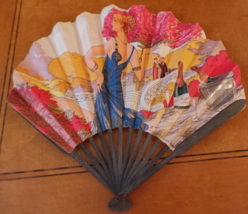 rare Vintage French Advertising Fan Champagne Louis Roederer VG+ - £145.52 GBP
