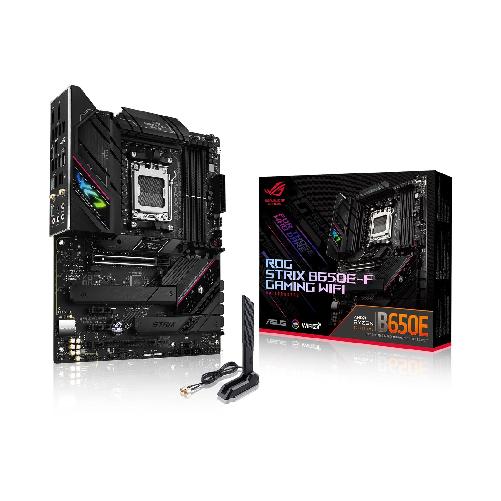 ASUS ROG Strix B650E-F Gaming WiFi AMD B650 AM5 Ryzen Desktop 9000 8000... - $374.61
