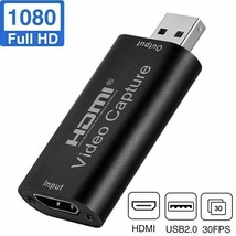 HDMI to USB 2.0 Video Capture Card 4K to 1080p 30fps Video Record DSLR C... - £11.71 GBP