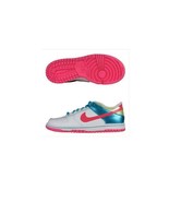 NIKE DUNK LOW (GS) GIRL&#39;S YOUTH RUNNING SNEAKERS SHOES SHINY WHITE NEW $... - £32.04 GBP