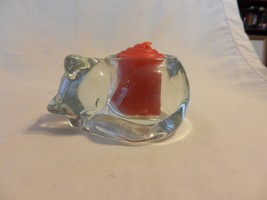Indiana Clear Glass Sleeping Cat or Kitten Votive Candle Holder  - $35.00