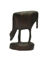 Hand Carved African Tribal Hard Dark Wood Sculpture of Antelope Animal 7... - £19.76 GBP